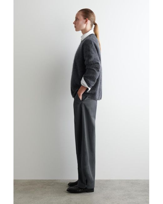 COS Gray Pima Cotton Barrel-Leg Pants