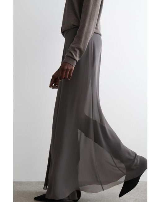 COS Brown Sheer Maxi Skirt