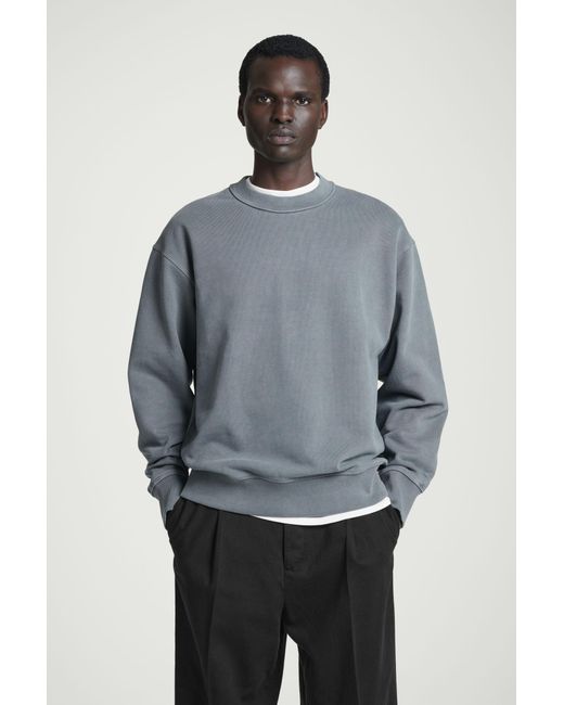 COS Gray Relaxed Washed-cotton Sweatshirt for men