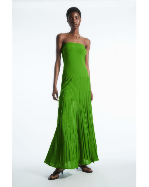 COS Knitted Bandeau Maxi Dress in Green | Lyst COS Knitted Bandeau Maxi Dress in Green | Lyst