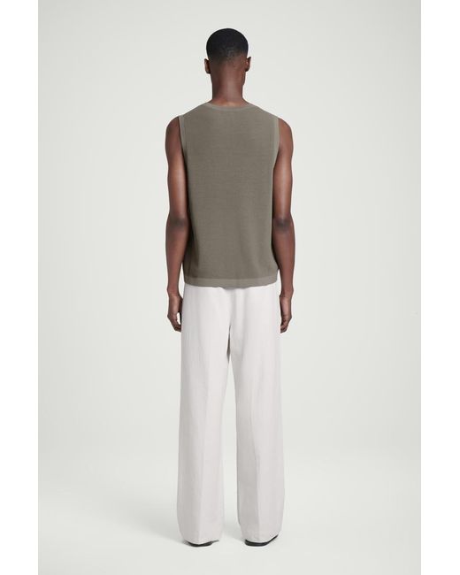COS Gray Fluid Knitted Tank for men