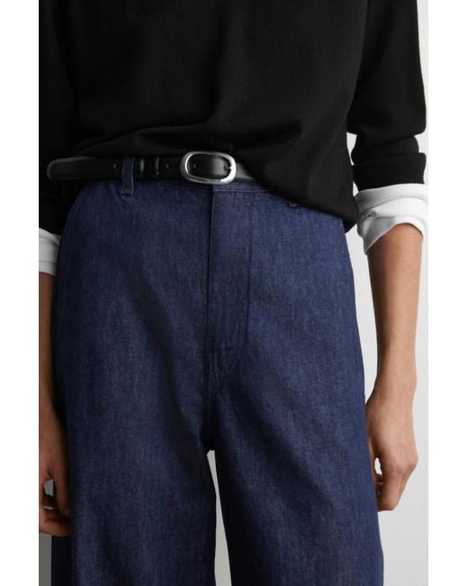 COS Blue Wide-Leg Denim Pants