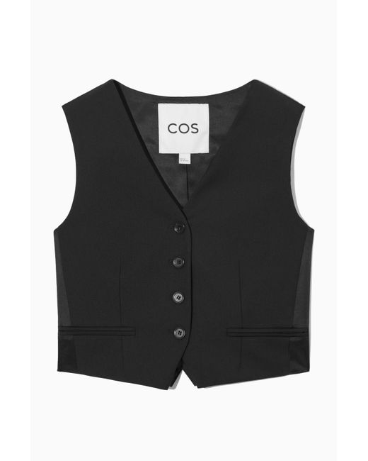COS Black Belted Wool Vest