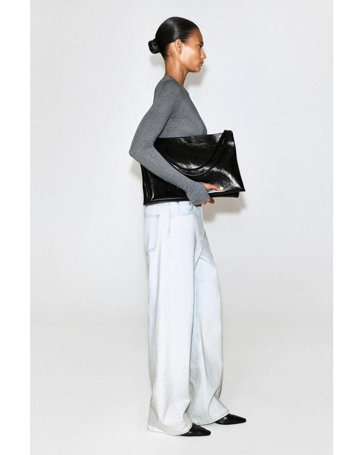 COS Gray Cotton Long-Sleeved Top