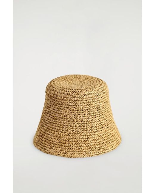 COS Natural Sculpted Straw Bucket Hat