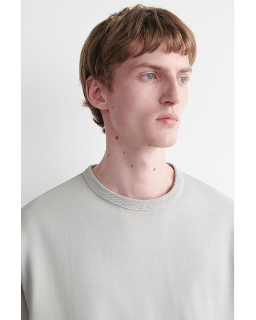 COS White Relaxed Heavyweight Washed-Cotton T-Shirt for men
