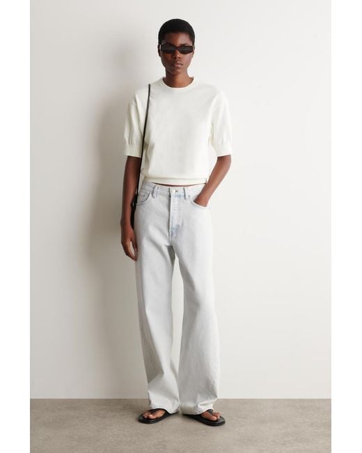 COS Natural Knitted Cotton T-Shirt