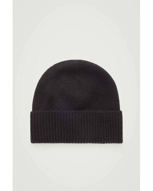 COS Black Pure Cashmere Beanie