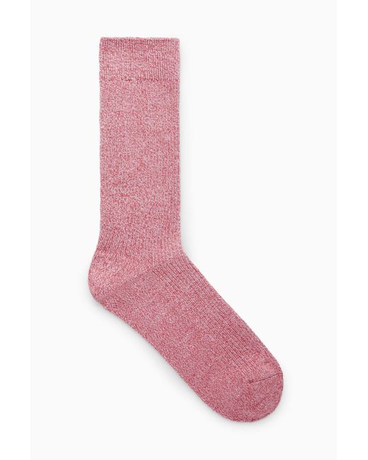 COS Pink Ribbed Socks
