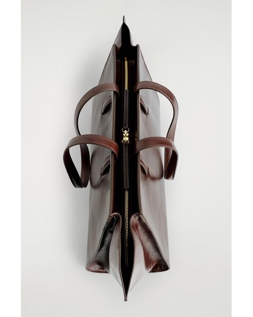 COS Brown Monument Tote Bag
