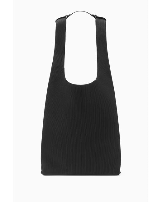 COS Black Oversized Knitted Tote for men