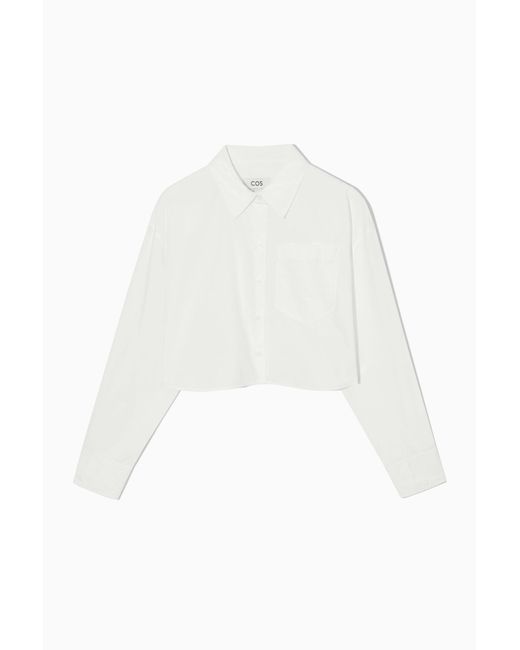 COS White Cropped Poplin Shirt