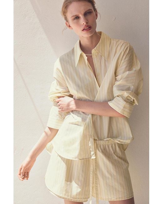 COS Natural Layered Drawstring Cotton-Poplin Shorts