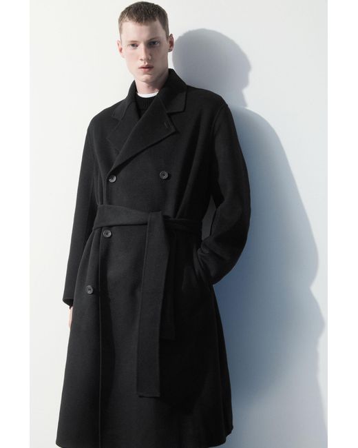 COS Black The Double-breasted Wool Coat for men