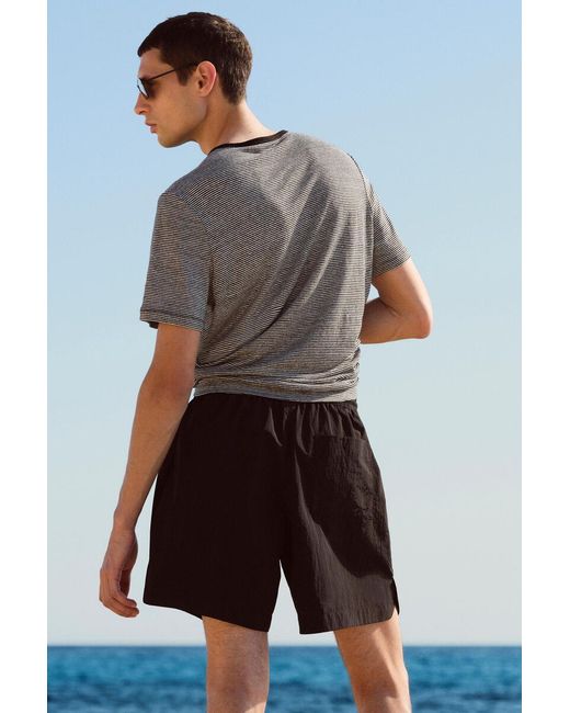 COS Black Linen-Jersey T-Shirt for men