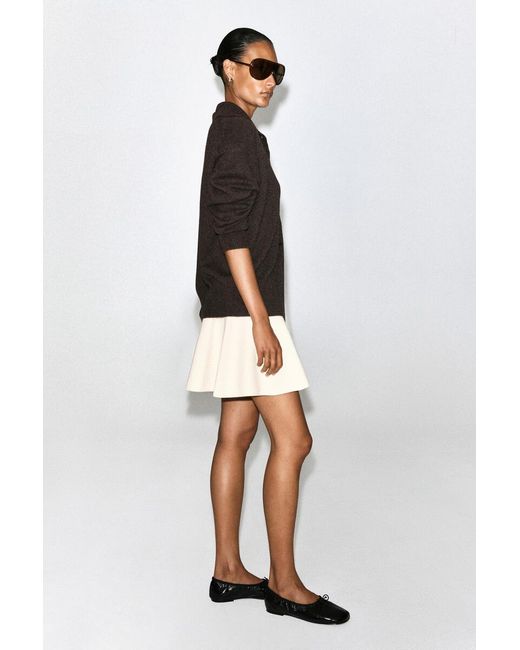 COS Natural Knitted Flared Mini Skirt