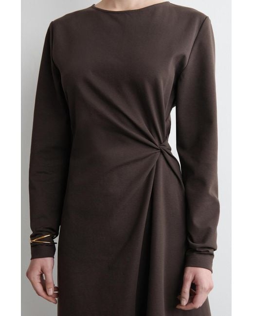 COS Black Twist-Detail Long-Sleeved Dress