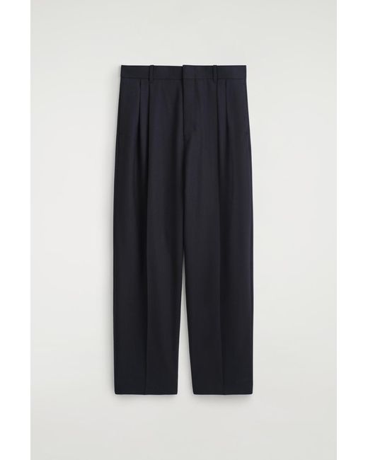 COS Blue Wool-Flannel Pants for men