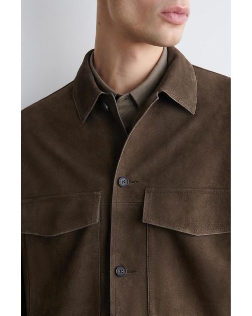 COS Brown Suede Trucker Jacket for men