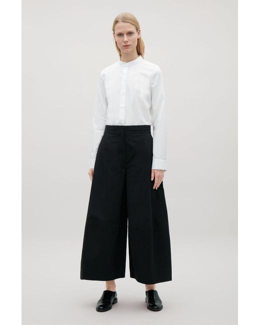 COS Curved Wide-leg Trousers in White | Lyst UK