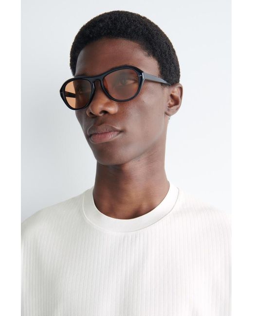 COS White Heavyweight Ribbed T-Shirt for men