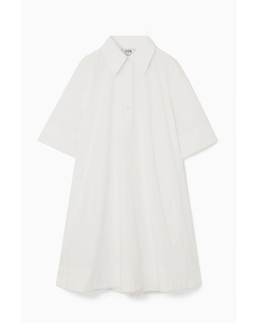 COS White A-line Mini Shirt Dress
