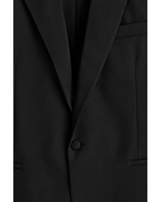 COS Black Satin-Collar Wool Blazer for men