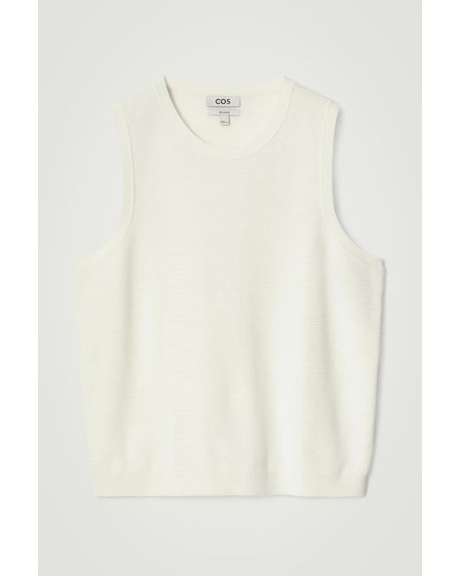 COS Natural Textured Knitted Cotton Tank Top for men
