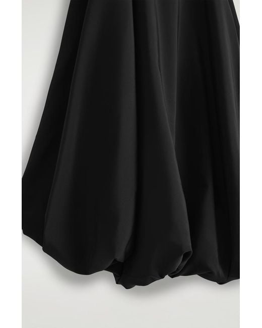 COS Black Bubble-Hem Midi Dress