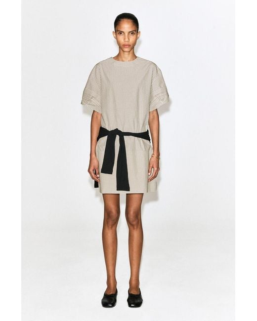 COS Natural Pintucked Cotton Mini Dress