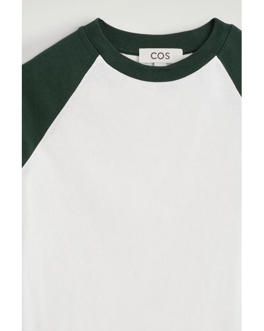 COS Black Long-Sleeved Cotton Raglan T-Shirt