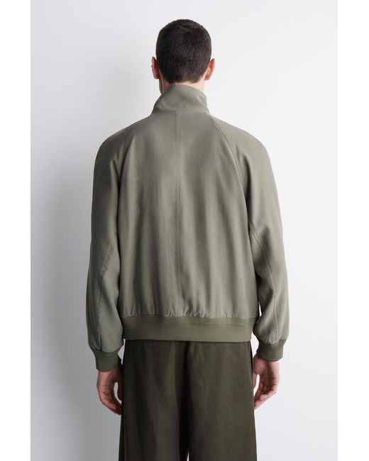 COS Green Funnel-Neck Twill Blouson Jacket for men
