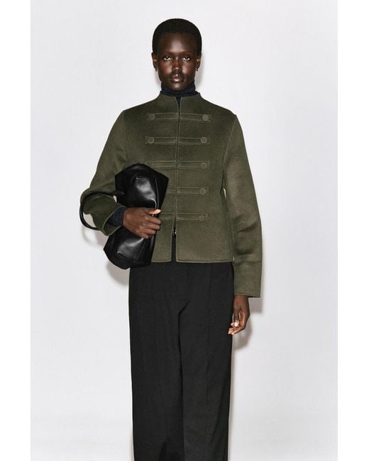 COS Green Double-Faced Wool Uniform Jacket