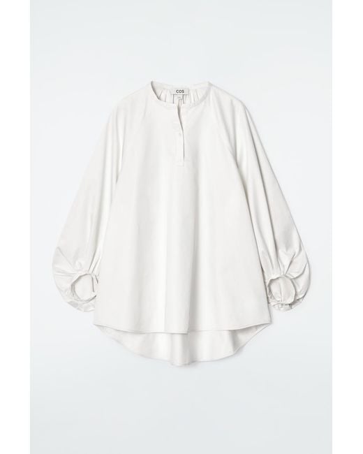 COS White Balloon-Sleeve Blouse