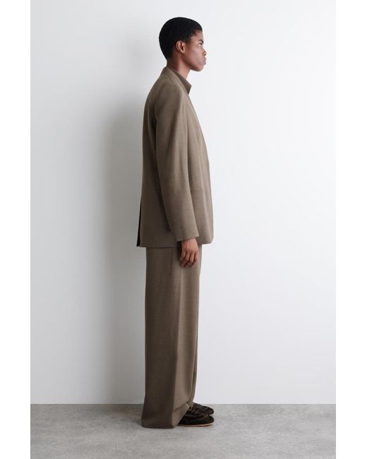 COS Brown Minimal Pony Hair-Effect Leather Trainers