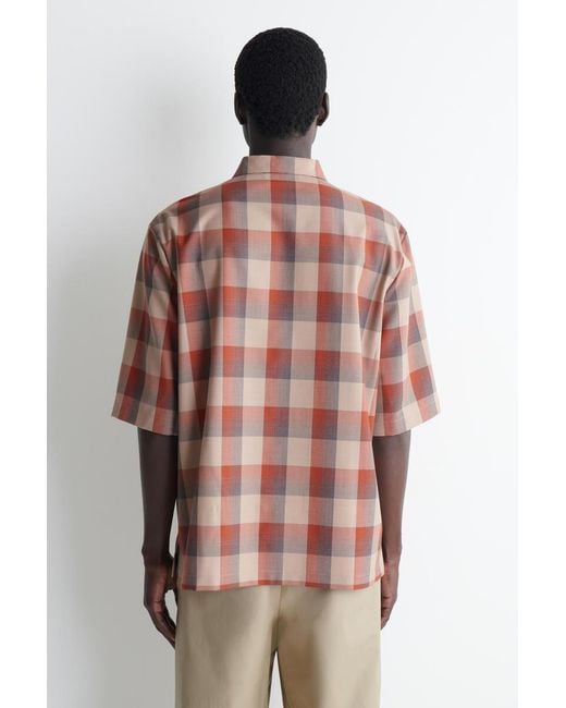 COS Red Checked Wool-Blend Shirt for men