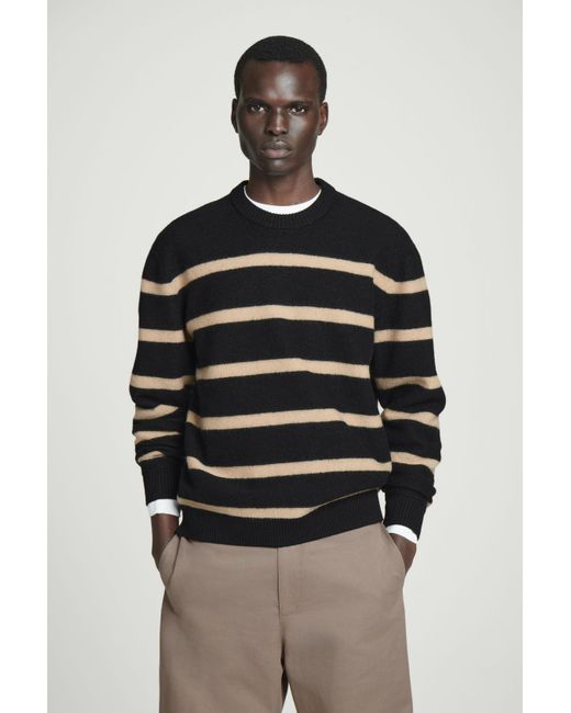 COS Black Boiled-wool Crew-neck Jumper for men