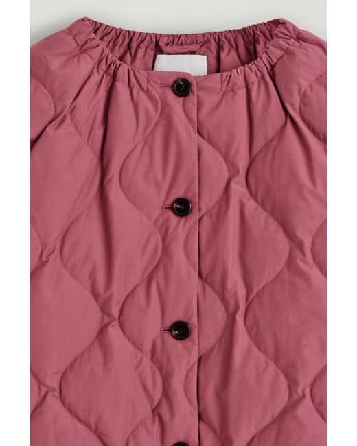 COS Gathered Quilted Down Jacket