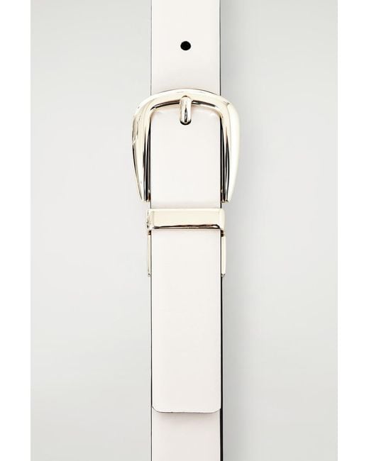COS Black Reversible Leather Belt for men