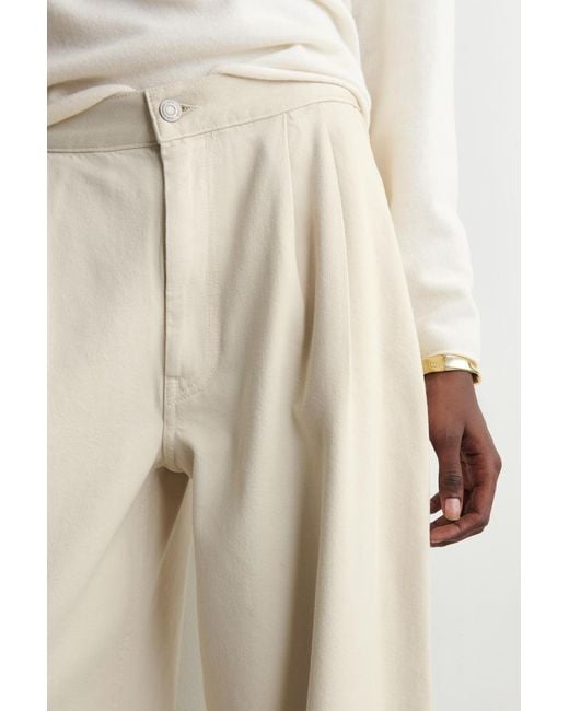 COS Natural Pleated Wide-Leg Denim Pants