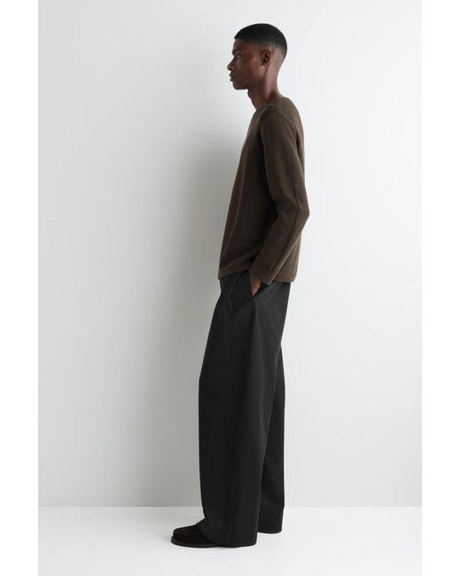 COS Green Wool Boat-Neck Jumper for men