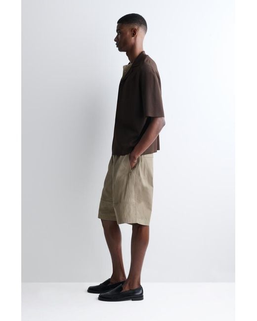 COS Natural Cotton Elasticated Knee-Length Shorts for men