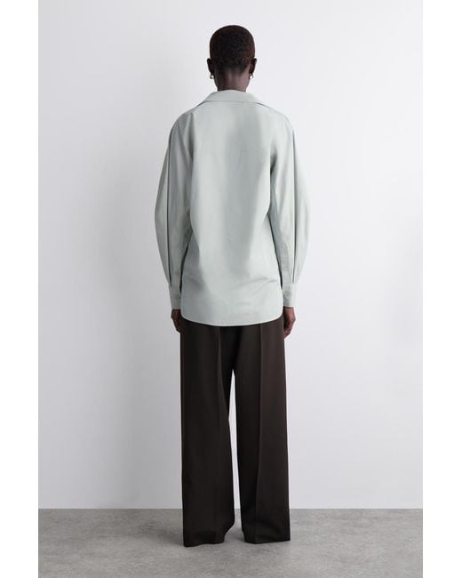 COS Gray Rounded Pima Cotton Shirt
