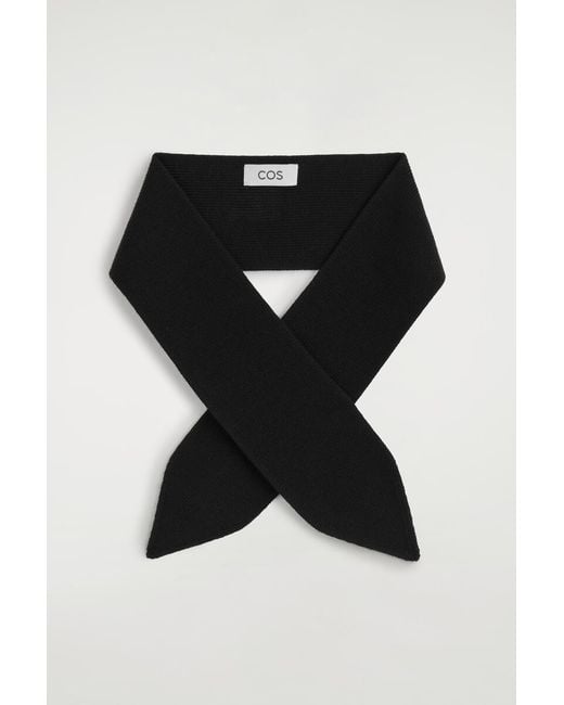 COS Black Merino Wool Neck Scarf