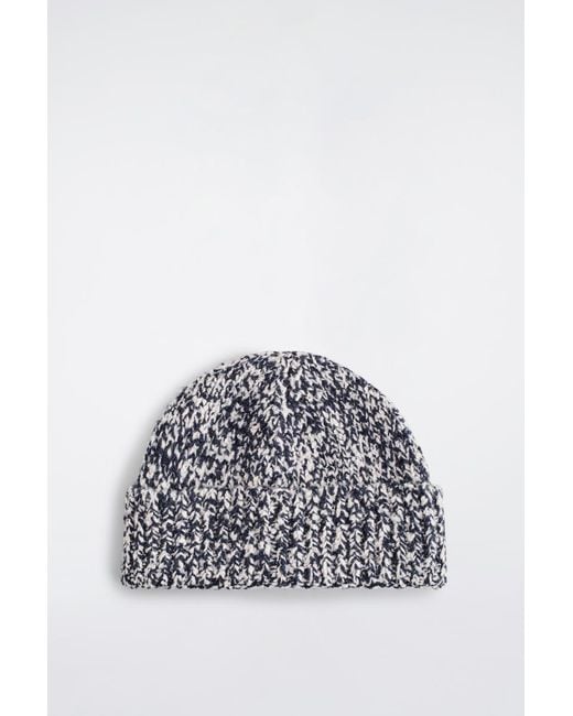 COS White Flecked Wool-Blend Beanie for men