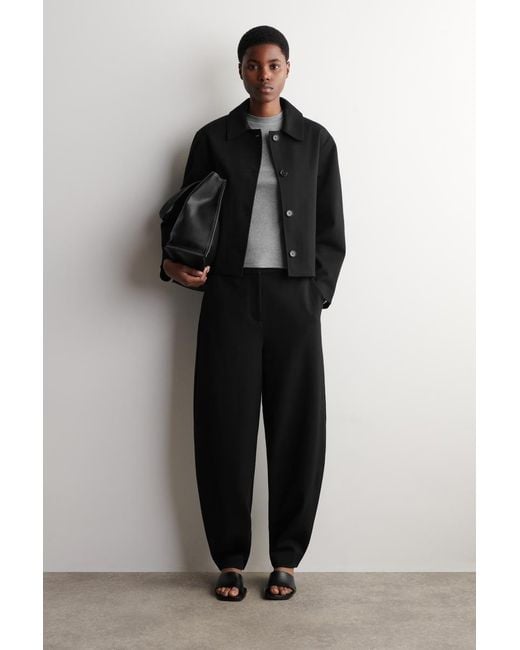 COS Black Rounded Jersey Jacket