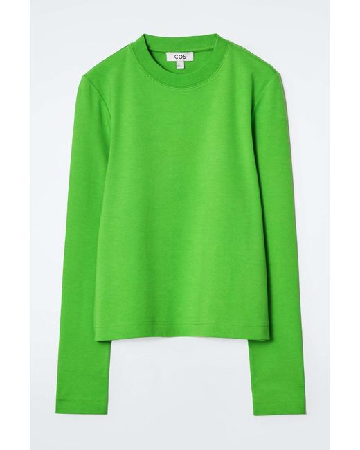 COS Green Clean Cut Regular Long-Sleeved T-Shirt