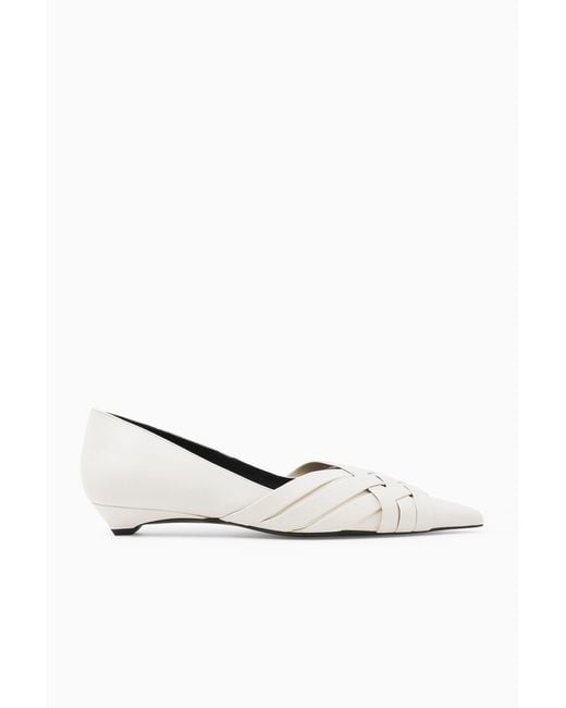 COS White Crossover Ballet Flats