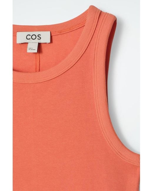 COS Orange Ribbed Tank Top