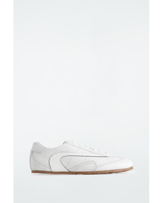 COS White Minimal Leather Trainers